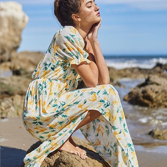Ces Femme Dresses & Skirts - Ces Femme Floral Maxi Dress in Yellow and Green